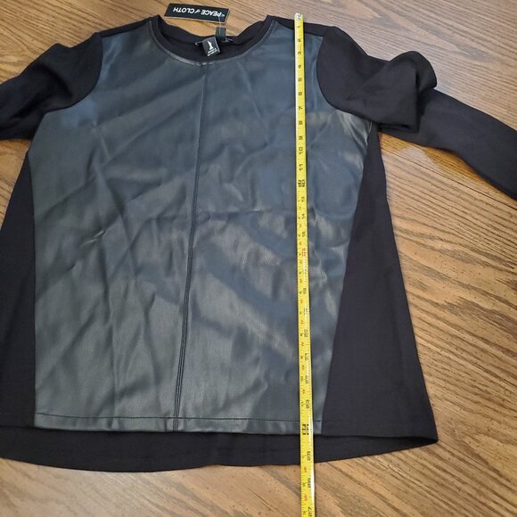 BNWT Peace of Cloth Robyn Long Sleeve Crew - Mixed Media Top Sz Small - Picture 7 of 7